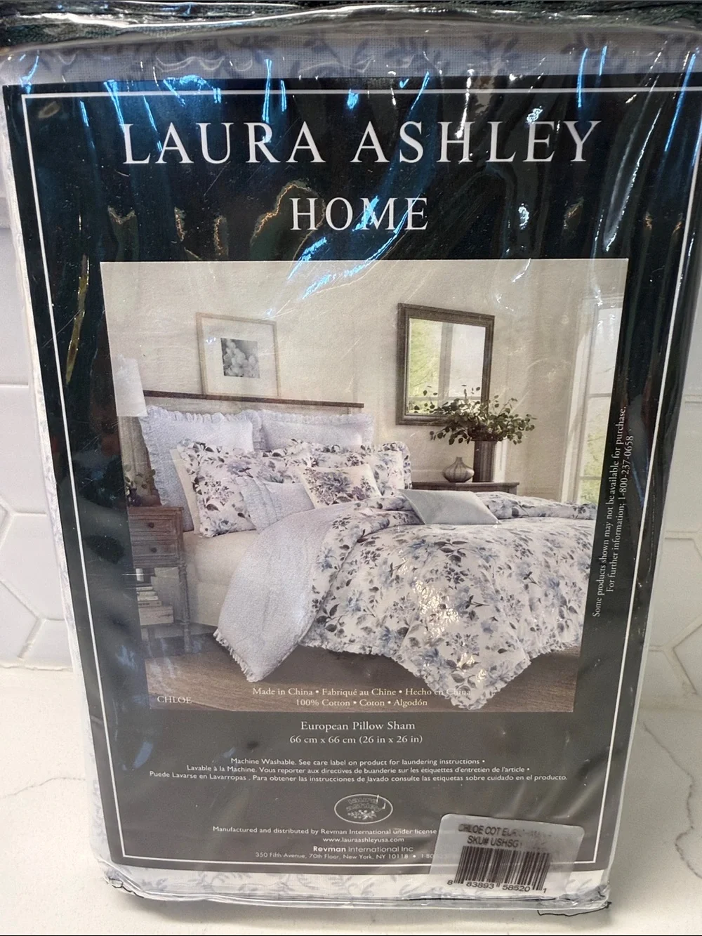 Laura Ashley Home Floral Duvet Cover Set in White and Blue